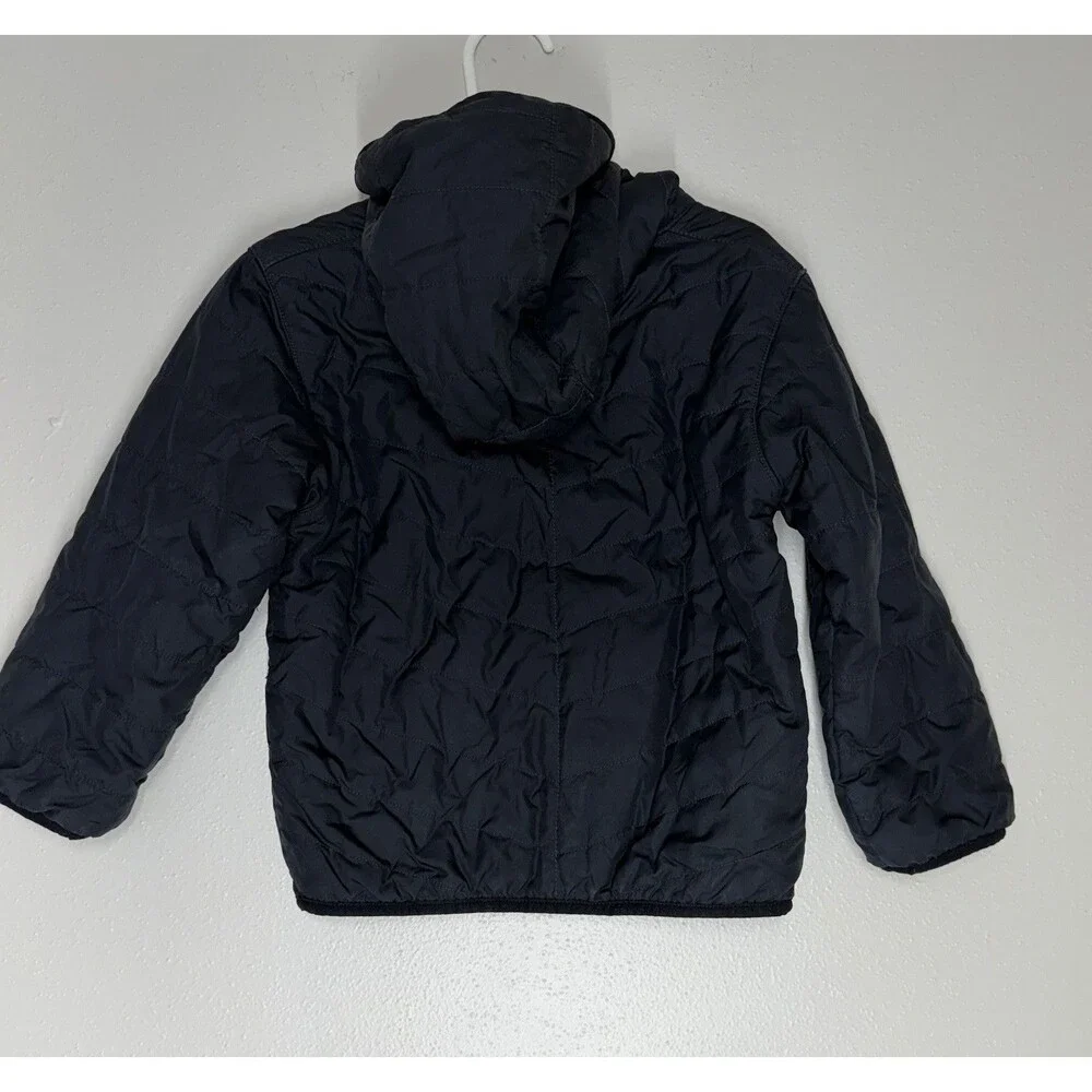 Columbia Reversible black Puffer Jacket Hooded camo Fleece Hunting Outdoor 4T